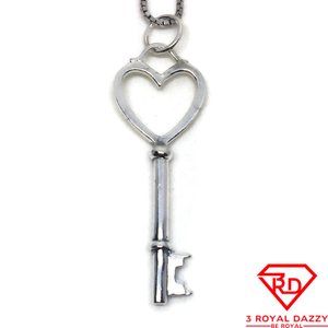 Key to Heart charm 3D Pendant 925 Sterling Silver